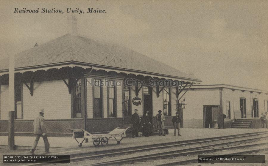 Postcard: Railroad Station, Unity, Maine